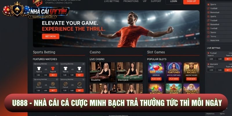 U888 - Nhà Cái Cá Cược Minh Bạch Trả Thưởng Tức Thì Mỗi Ngày